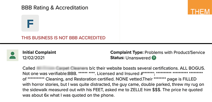 bbb carpet cleaner reviews