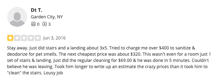 no upsell, rush out example